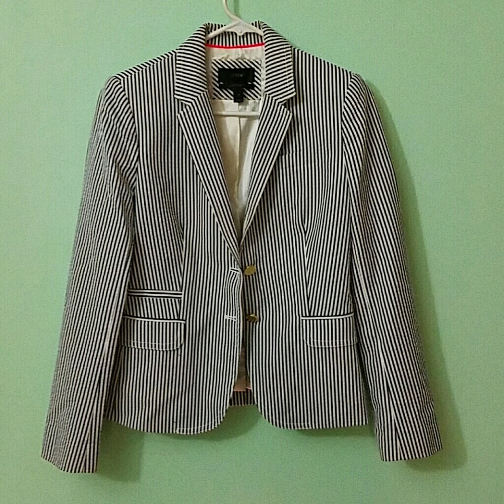 Striped Black & White Women's Blazer Jacket